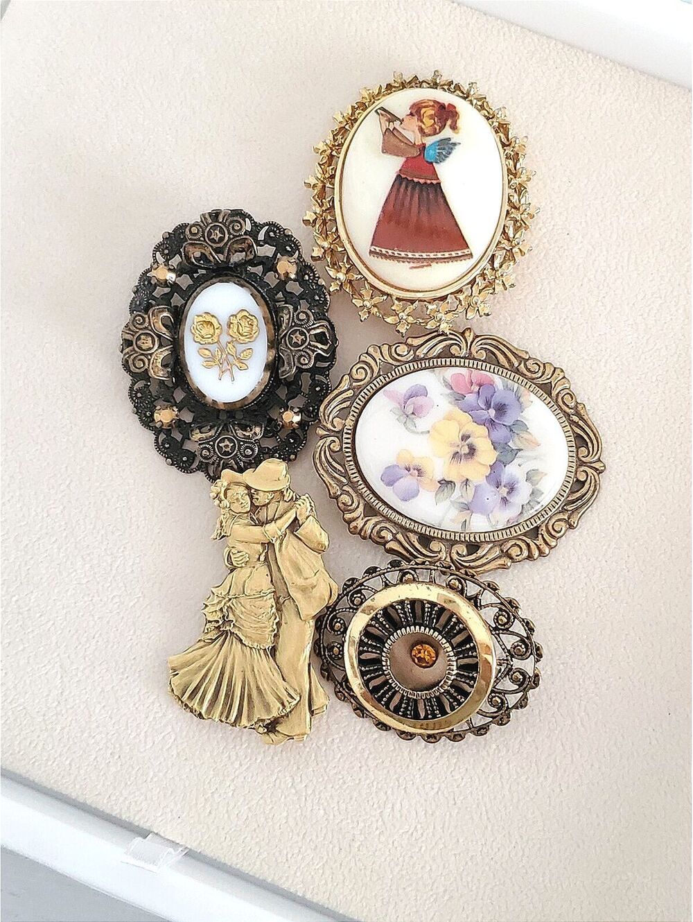 Vintage Victorian Brooch Lot of 5